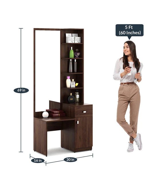 Buy Capella Dressing Table in Brown Colour at 37% OFF by Orix | Pepperfry